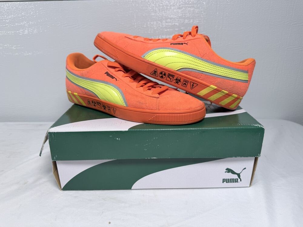 PUMA Suede Hazard 368230-01 Men’s 9.5 Orange Lemon Tonic Reflective w/ Box
